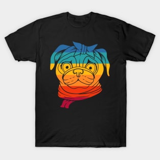 Dog Retro Pug Cute T-Shirt